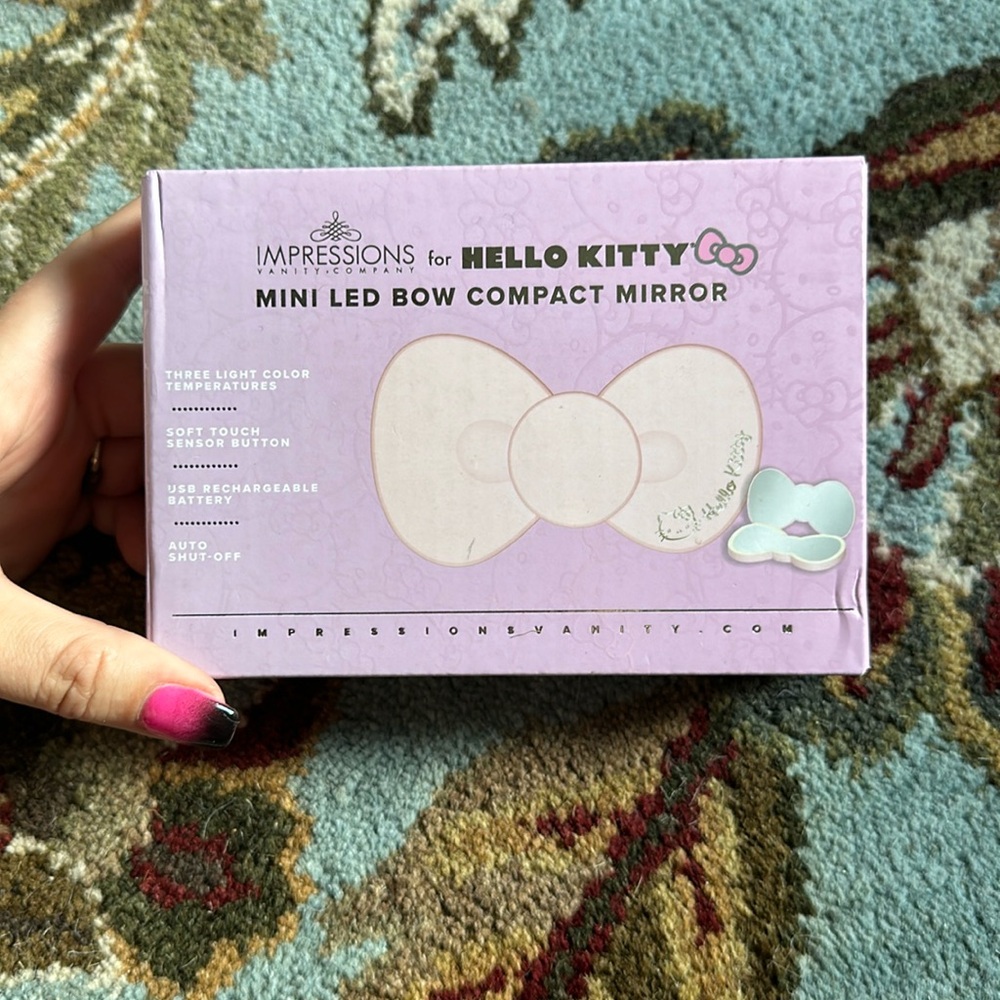 SMALL Impressions VanityHello Kitty Mini LED Bow Compact Mirror